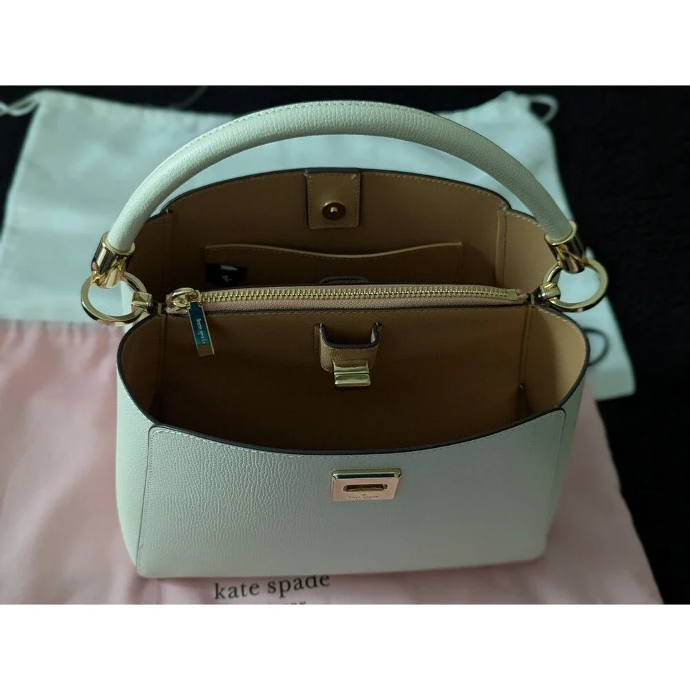 Kate Spade Phoebe White Meringue Satchel Top Handle/Crossbody Handbag Purse